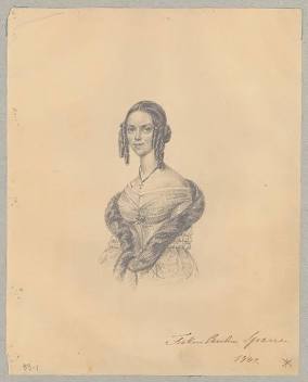 Blyertsporträtt av Carolina Sparre, 1842